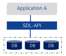 SDL API hides backend data storage technology from application